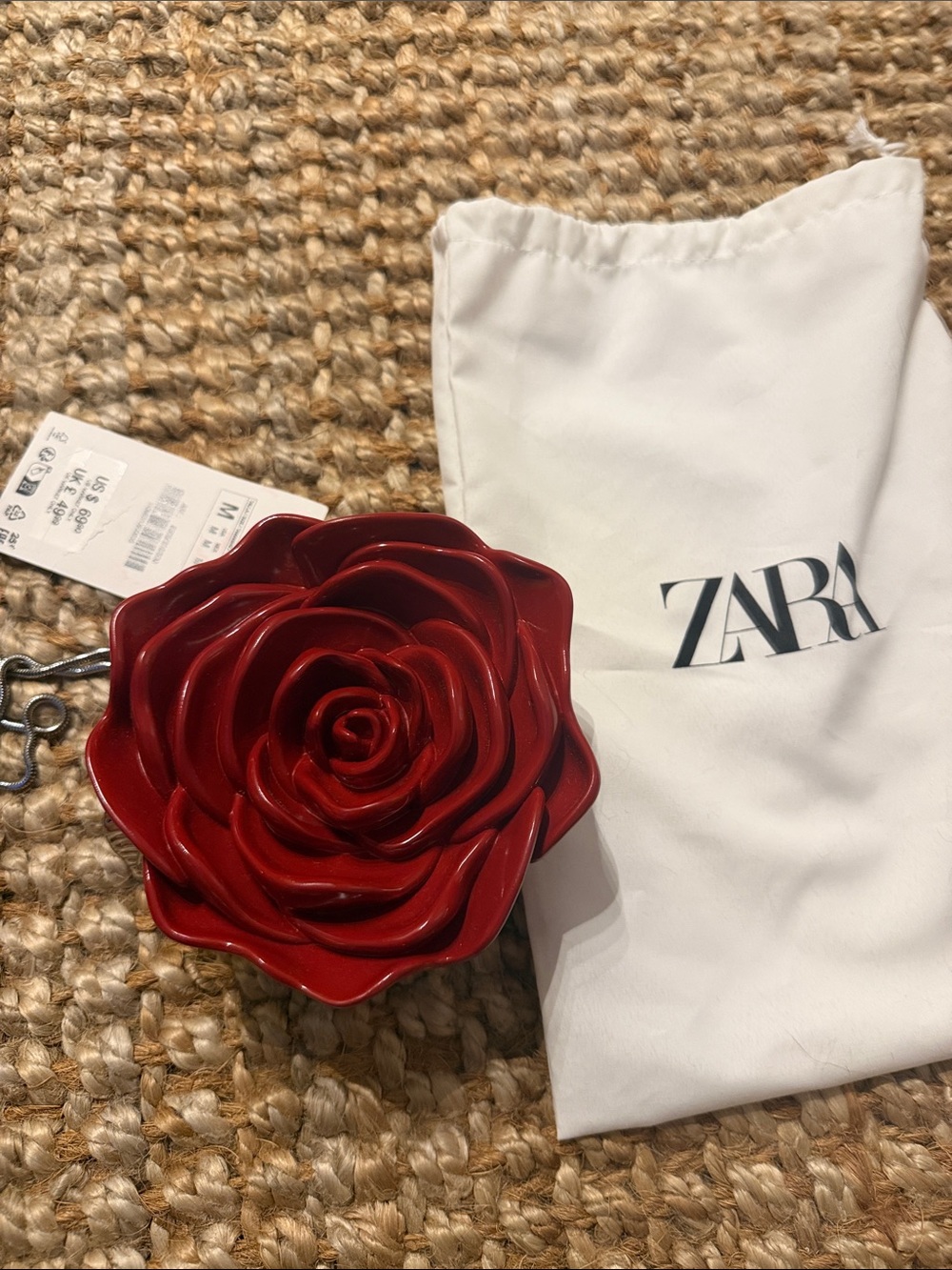 Zara Red Rose-Shaped Patent Crossbody